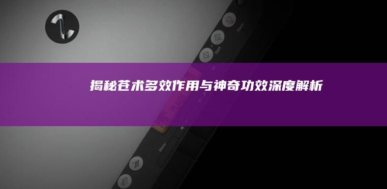 揭秘苍术：多效作用与神奇功效深度解析